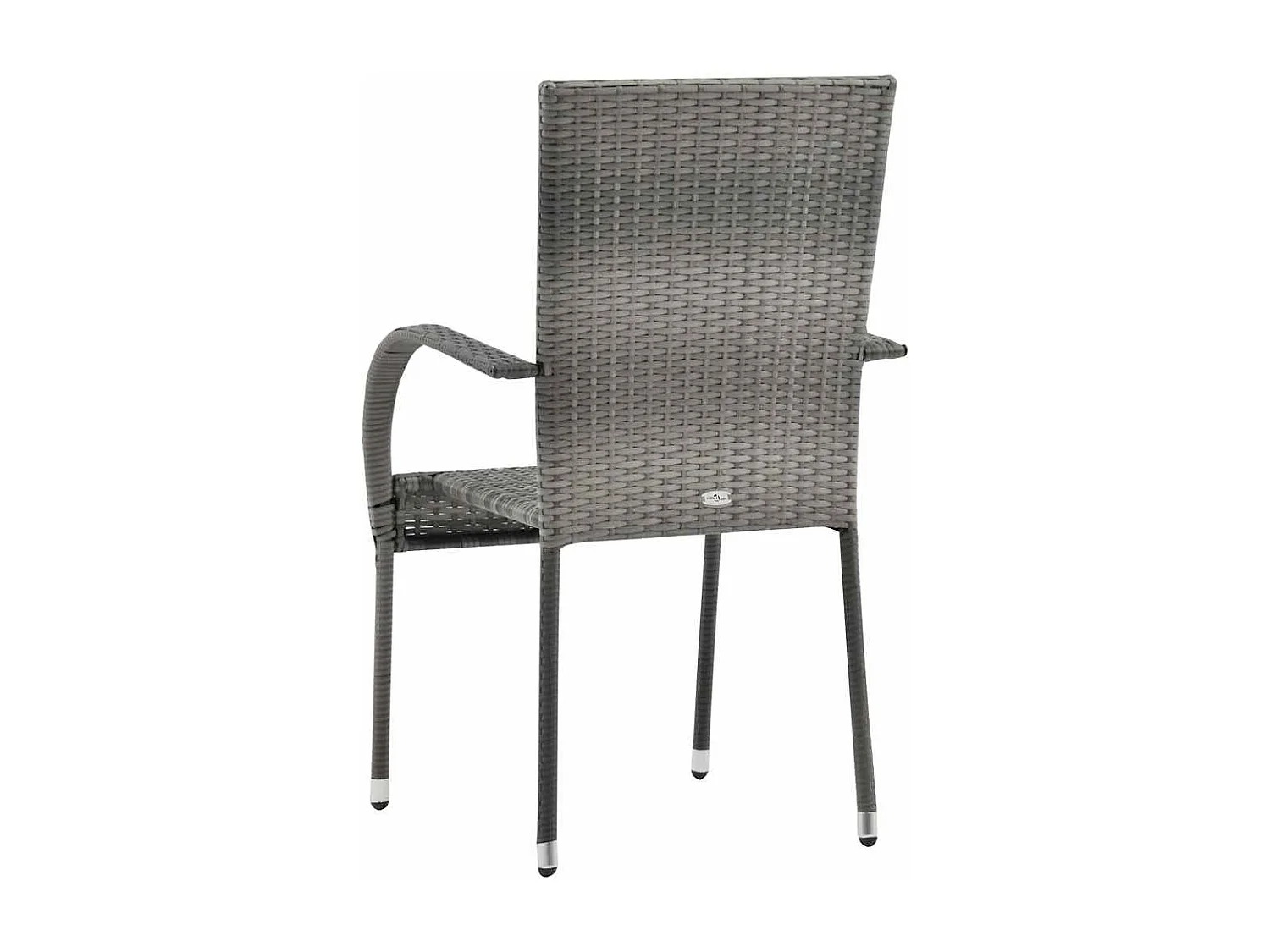 Chaises empilables d'extérieur lot de 4 Gris Résine tressée
