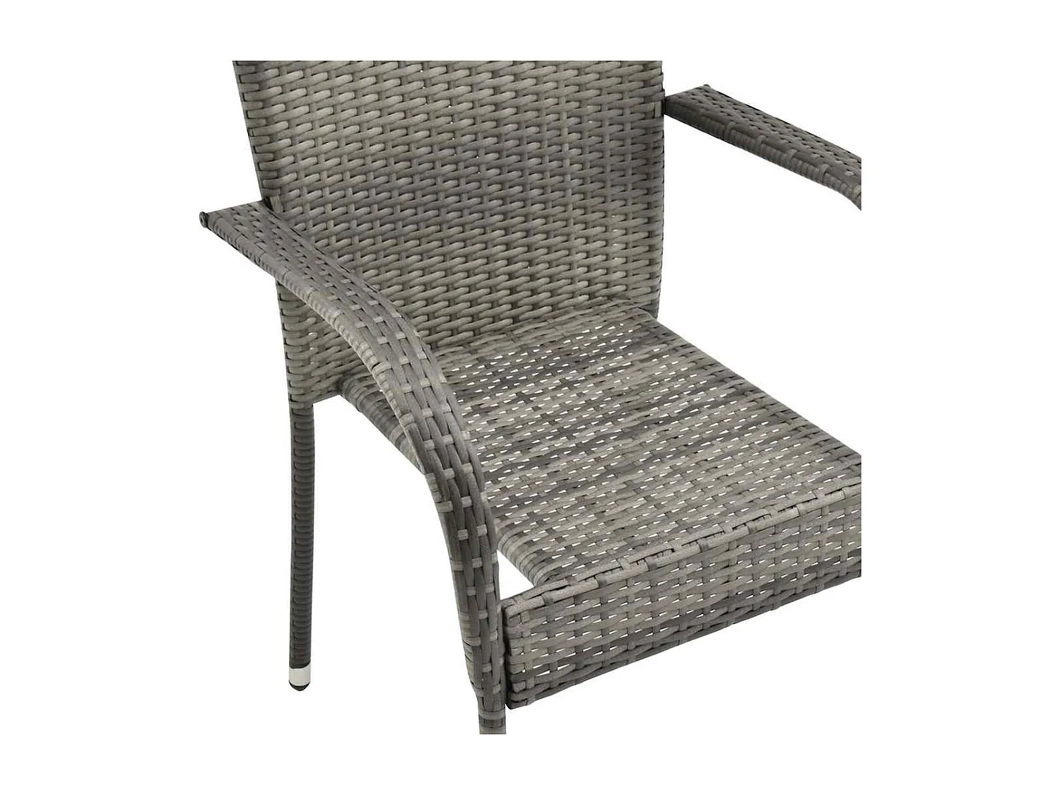 Chaises empilables d'extérieur lot de 4 Gris Résine tressée
