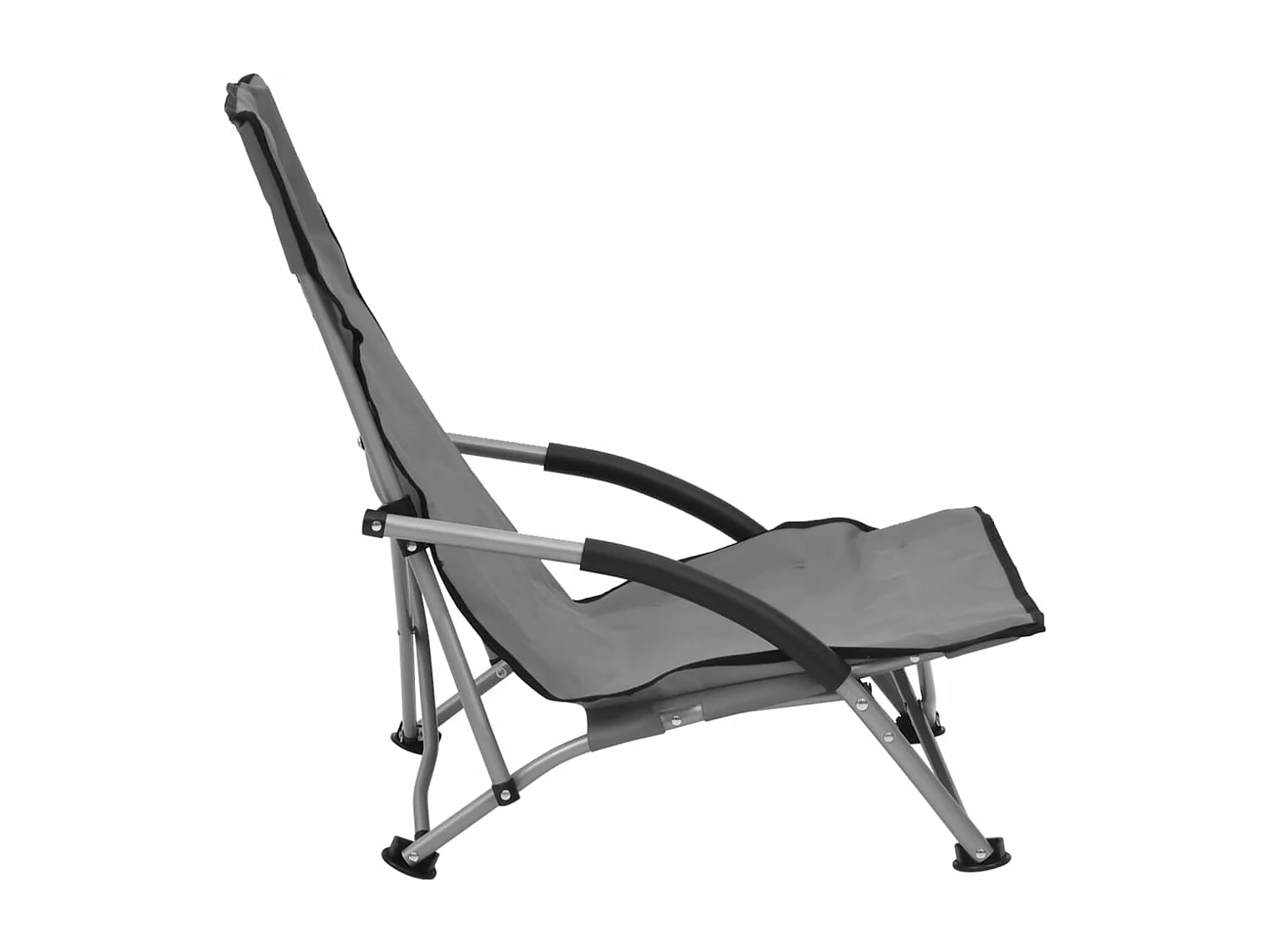 Strandstoelen 2 st inklapbaar stof grijs