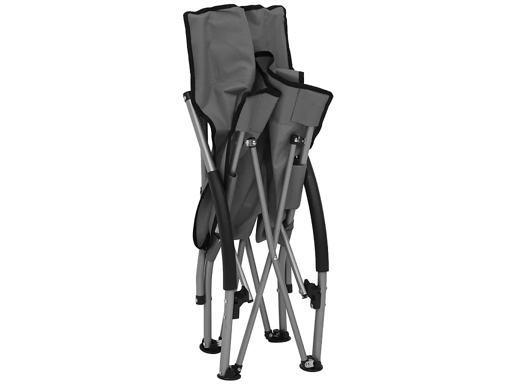 Chaises de plage pliables lot de 2 Gris Tissu