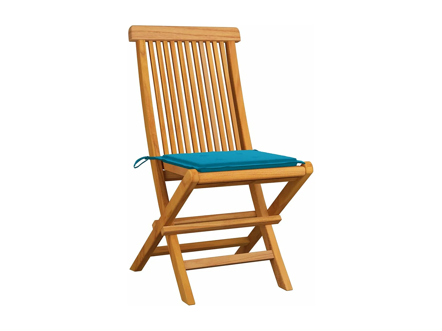 Chaises de jardin et coussins bleu lot de 6 Bois de teck massif