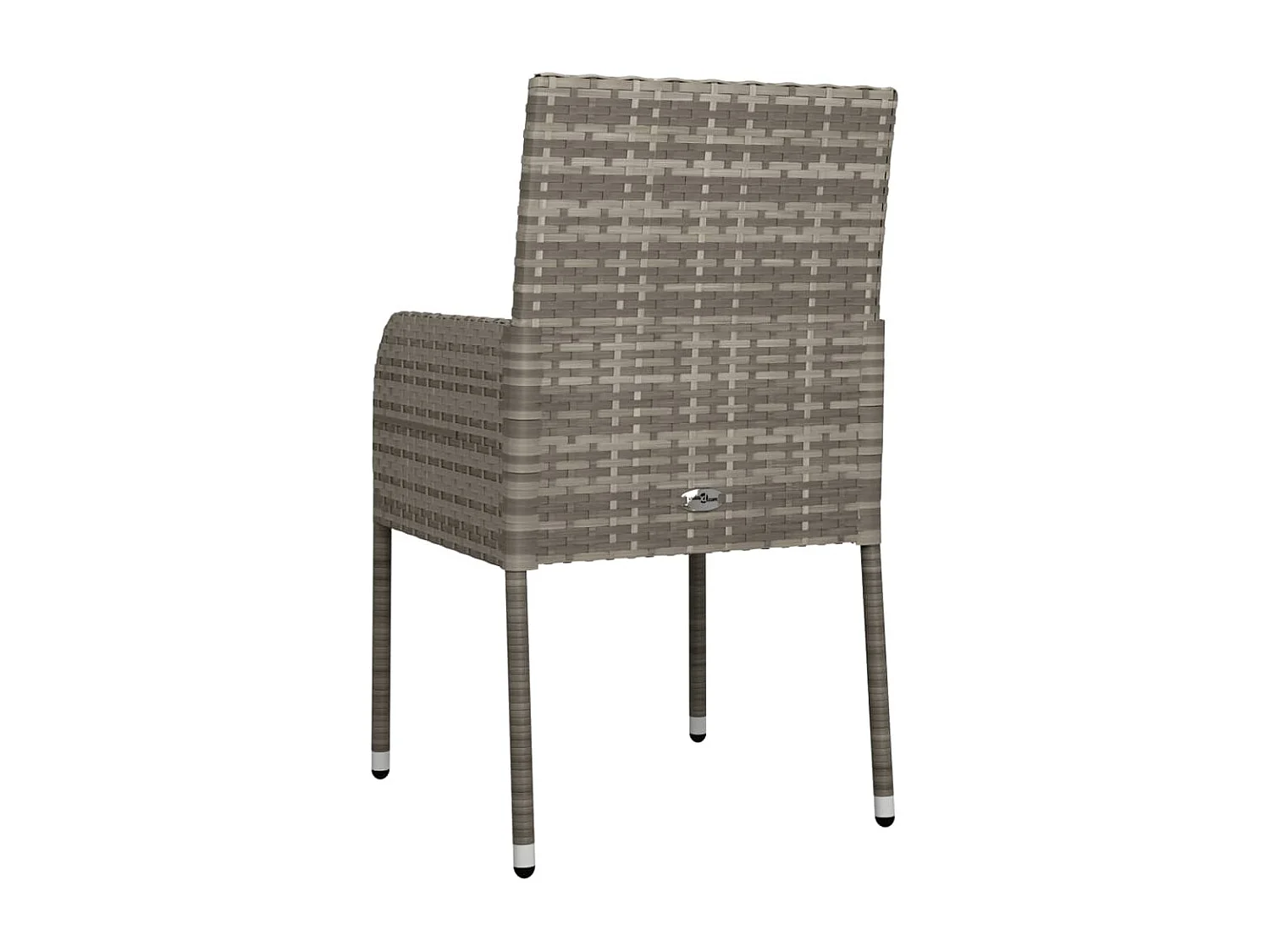 Chaises de jardin avec coussins lot de 4 Résine tressée Gris