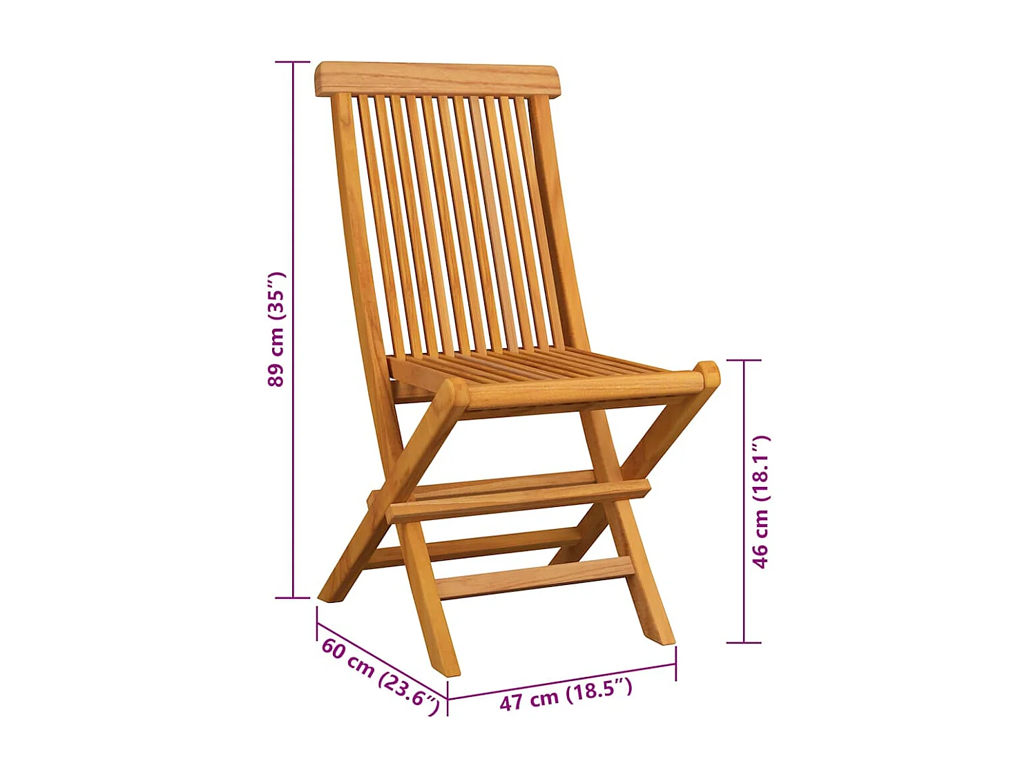 Chaises de jardin et coussins taupe lot de 2 Bois teck massif