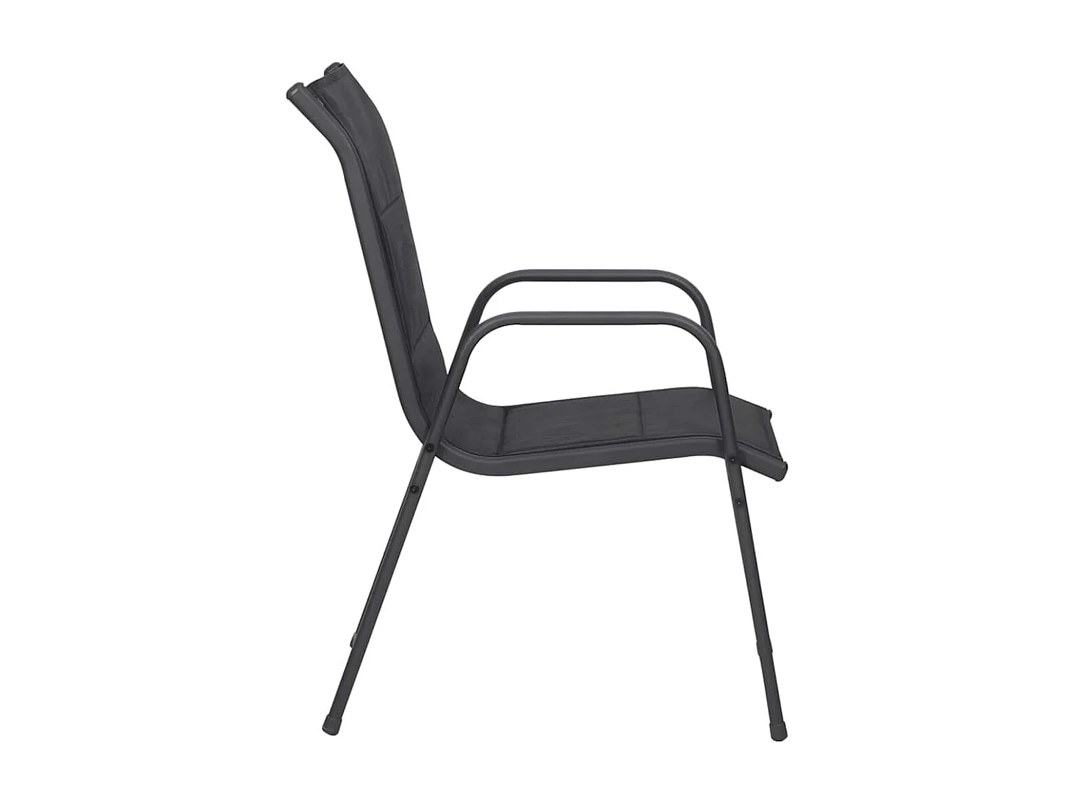 Sedie da Giardino 4 pz in Acciaio e Textilene Nere