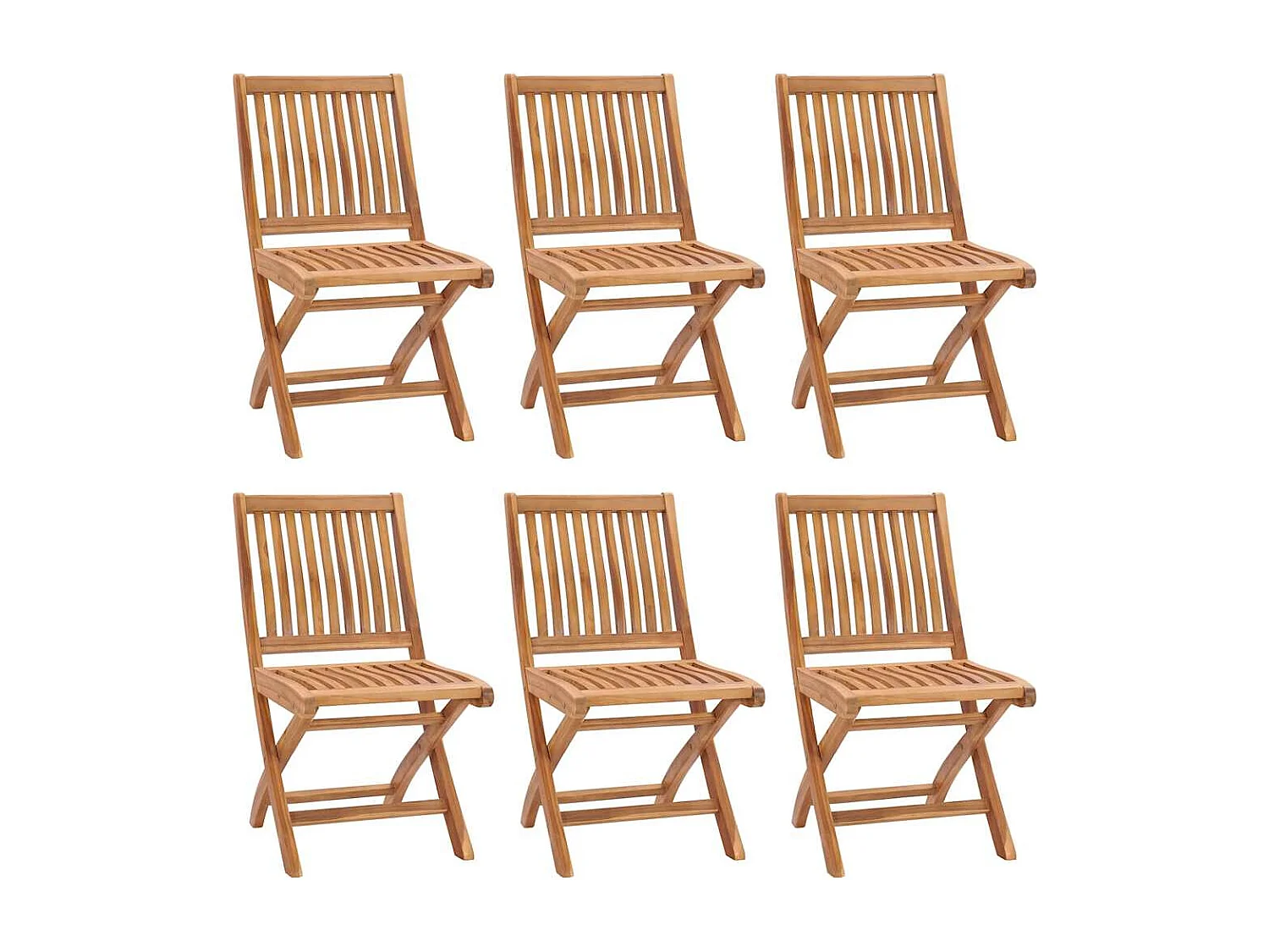 Chaises pliables de jardin avec coussins lot de 6 Bois de teck