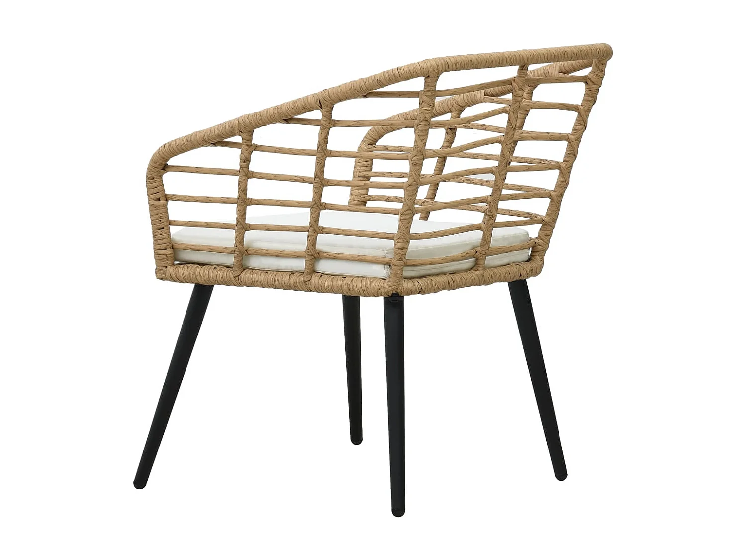 Sedie da Giardino 2 pz con Cuscini in Polyrattan Rovere