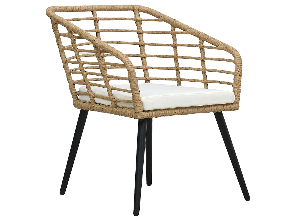 Chaises de jardin lot de 2 avec coussins Résine tressée Chêne