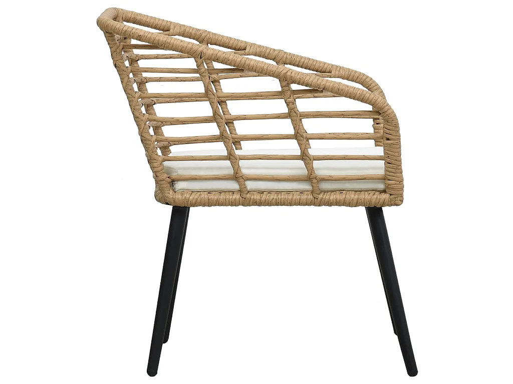 Chaises de jardin lot de 2 avec coussins Résine tressée Chêne