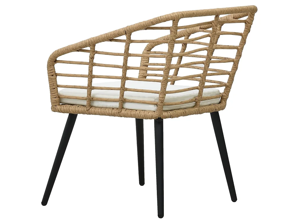 Chaises de jardin lot de 2 avec coussins Résine tressée Chêne
