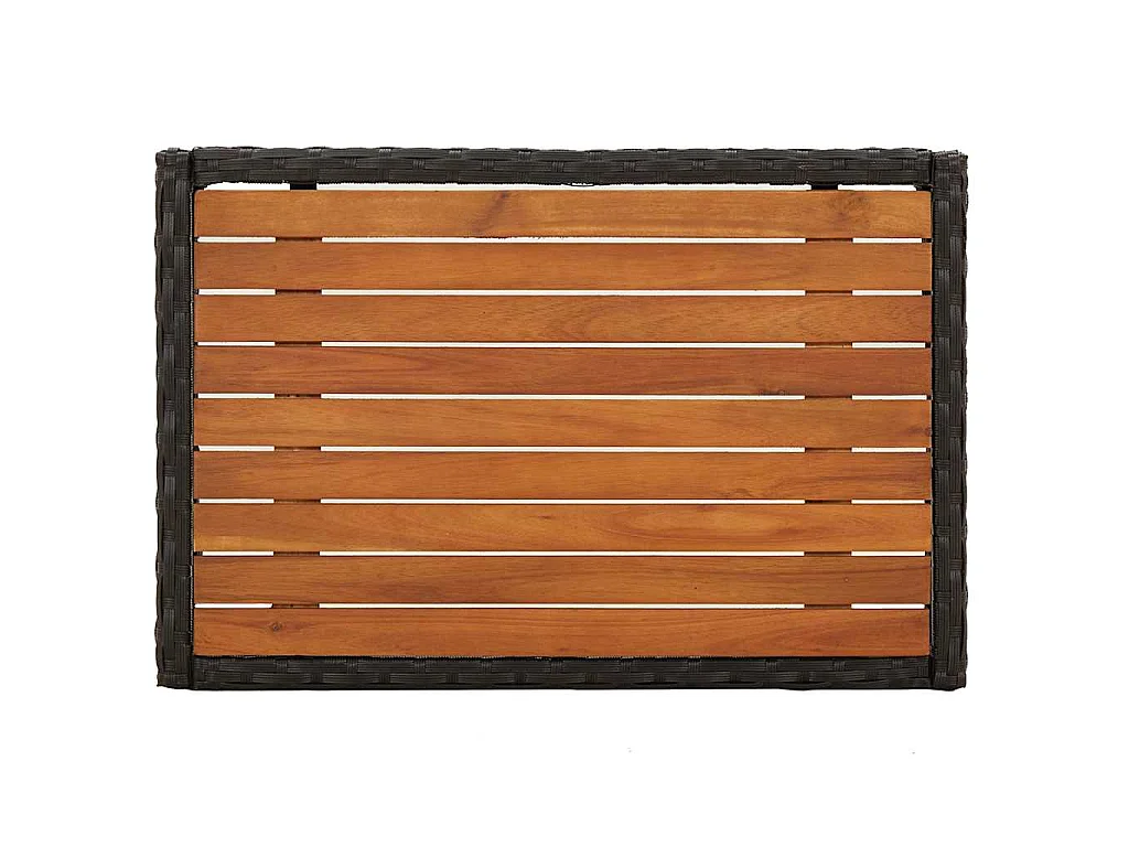 Garten-Relaxstühle 2 Stk. mit Tisch Schwarz Poly Rattan