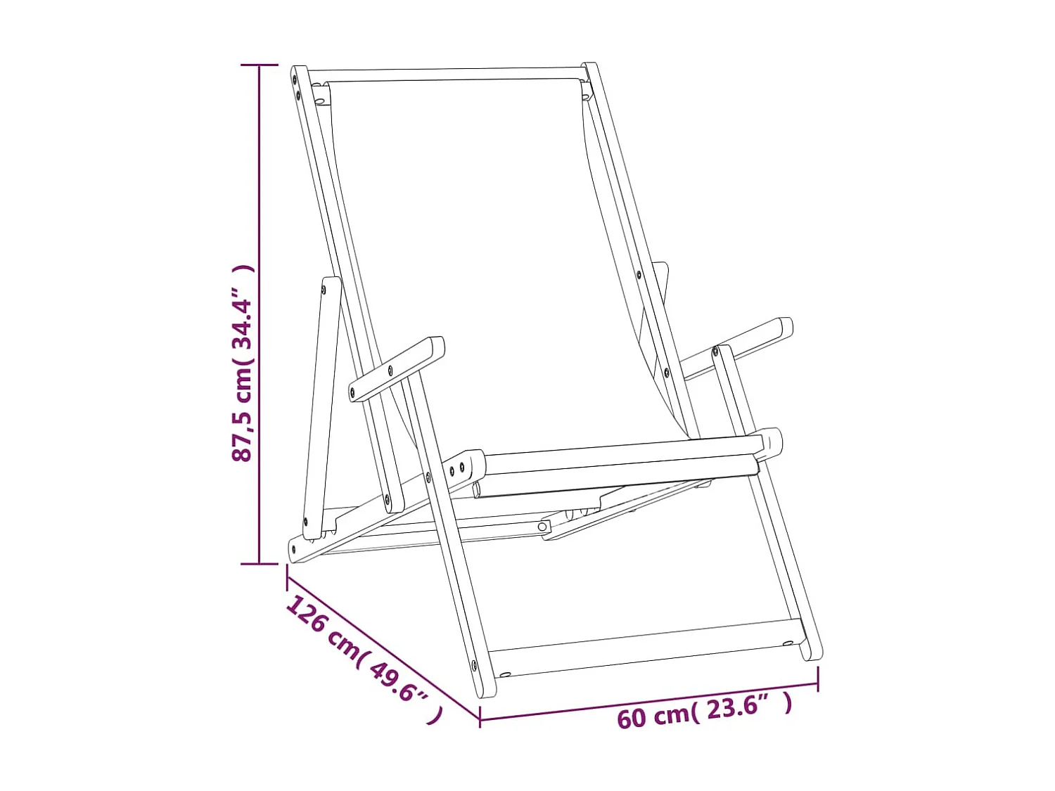 Strandstuhl Klappbar Massivholz Teak Grün