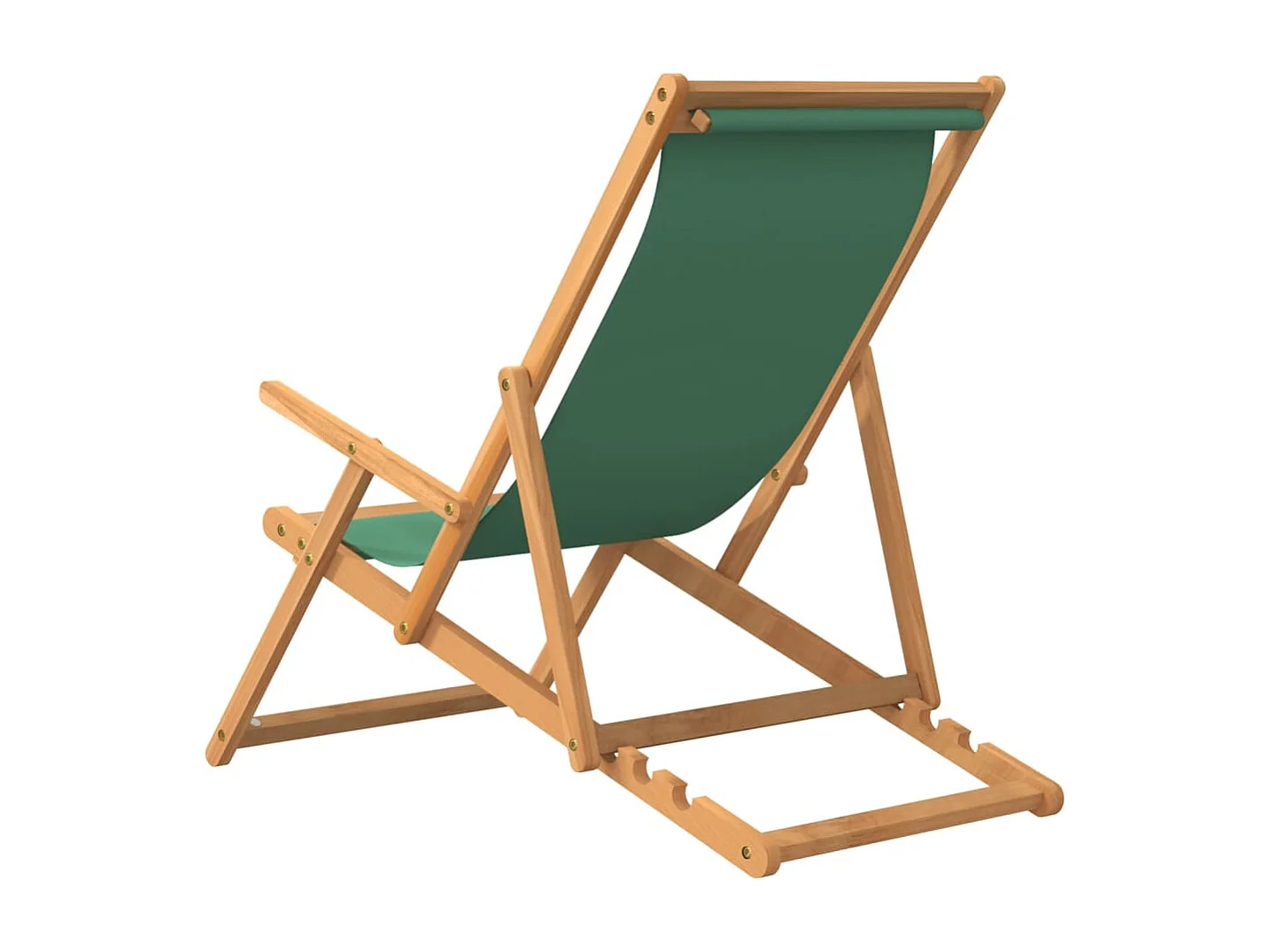 Strandstuhl Klappbar Massivholz Teak Grün