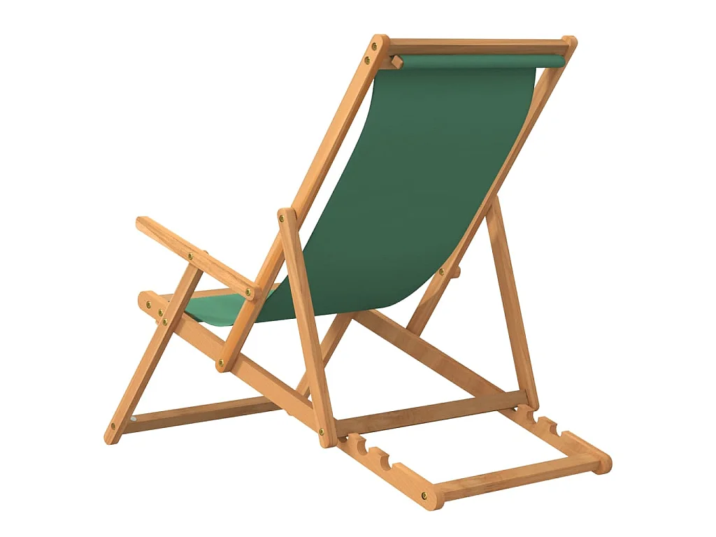 Chaise pliante en bois massif de teck vert