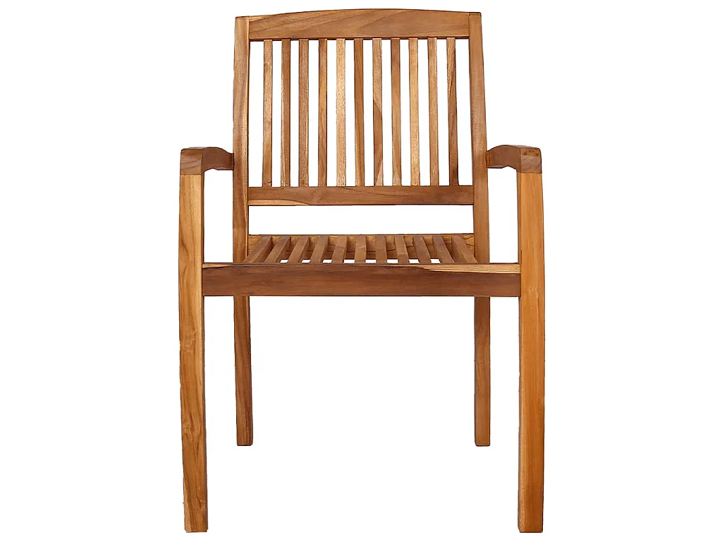 Garten-Essstühle 2 Stk. Stapelbar Teak Massivholz