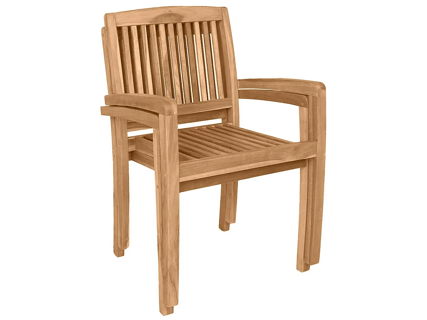 Garten-Essstühle 2 Stk. Stapelbar Teak Massivholz