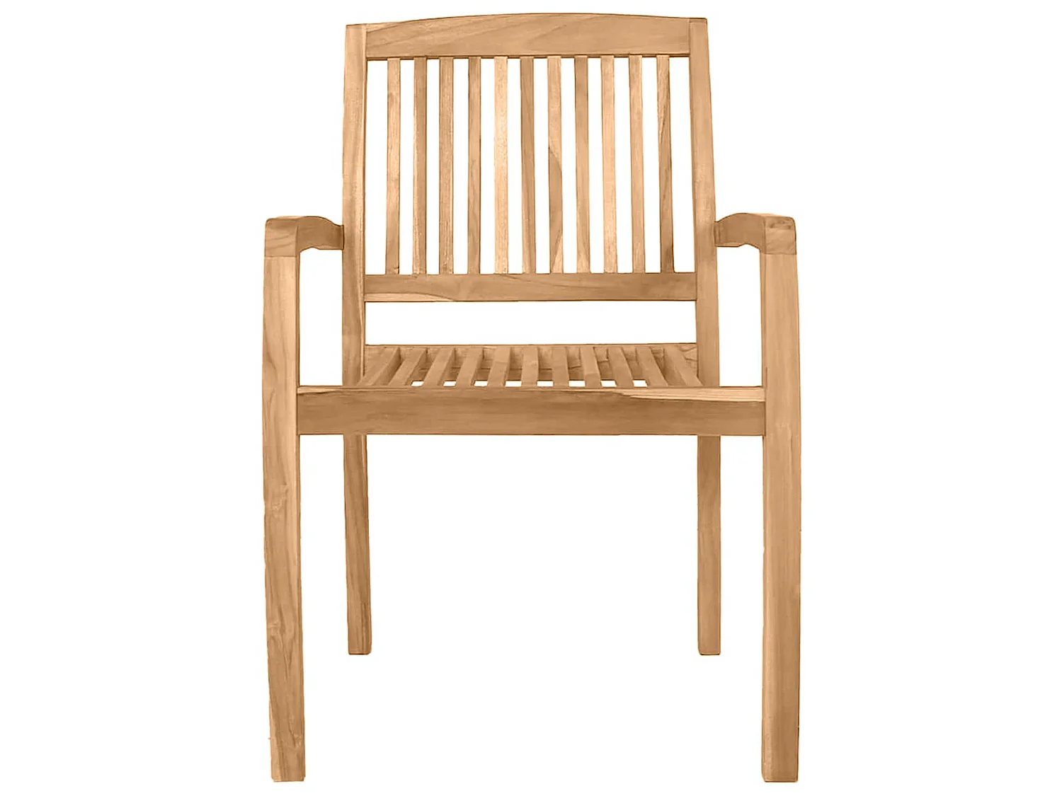 Garten-Essstühle 2 Stk. Stapelbar Teak Massivholz