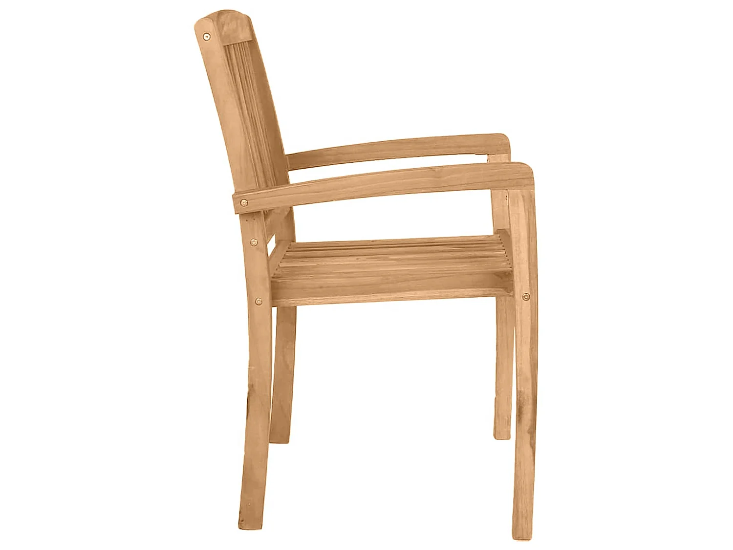 Garten-Essstühle 2 Stk. Stapelbar Teak Massivholz