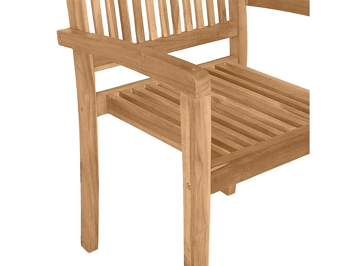 Garten-Essstühle 2 Stk. Stapelbar Teak Massivholz