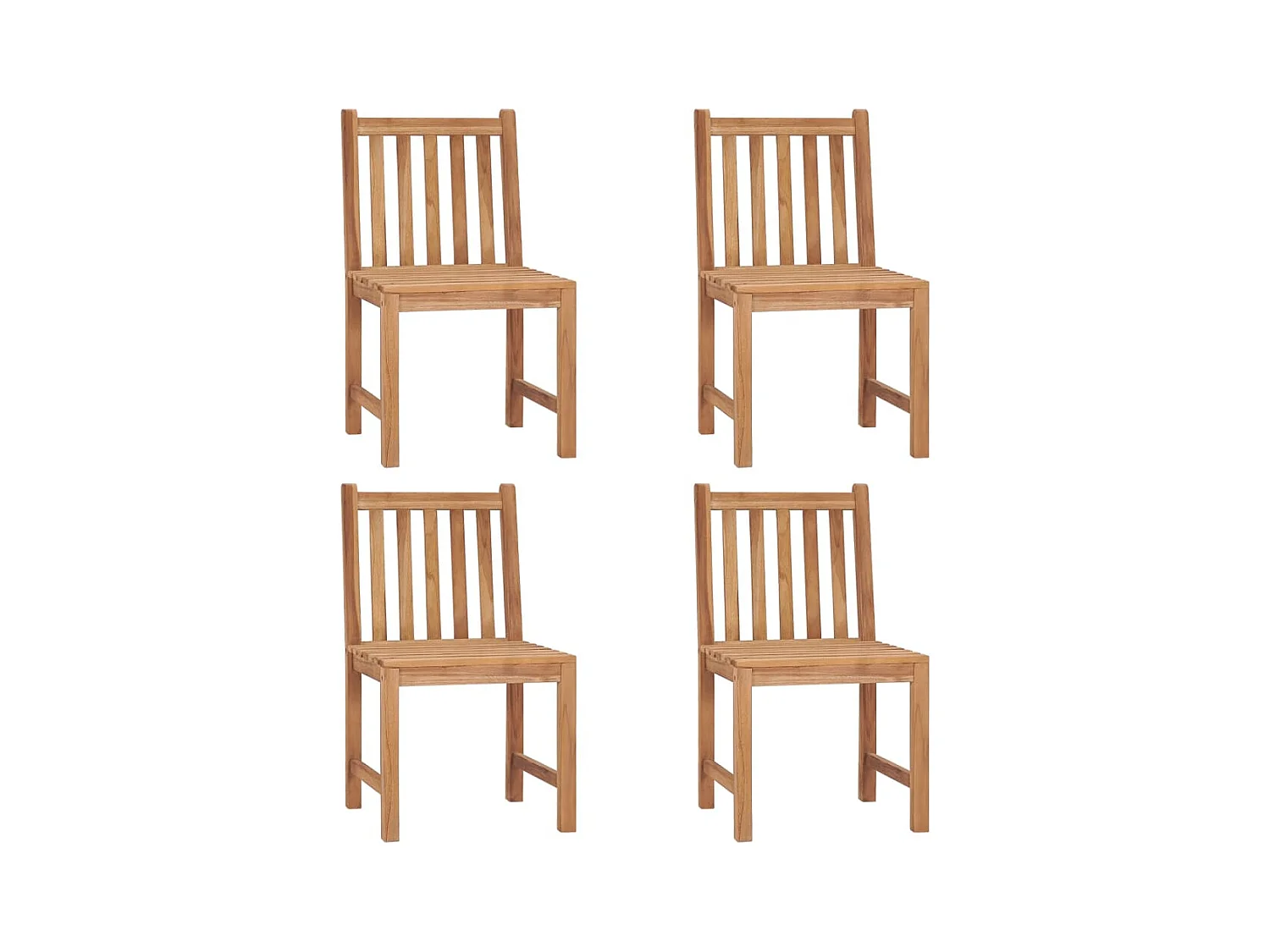 Chaises de jardin lot de 4 Bois de teck solide