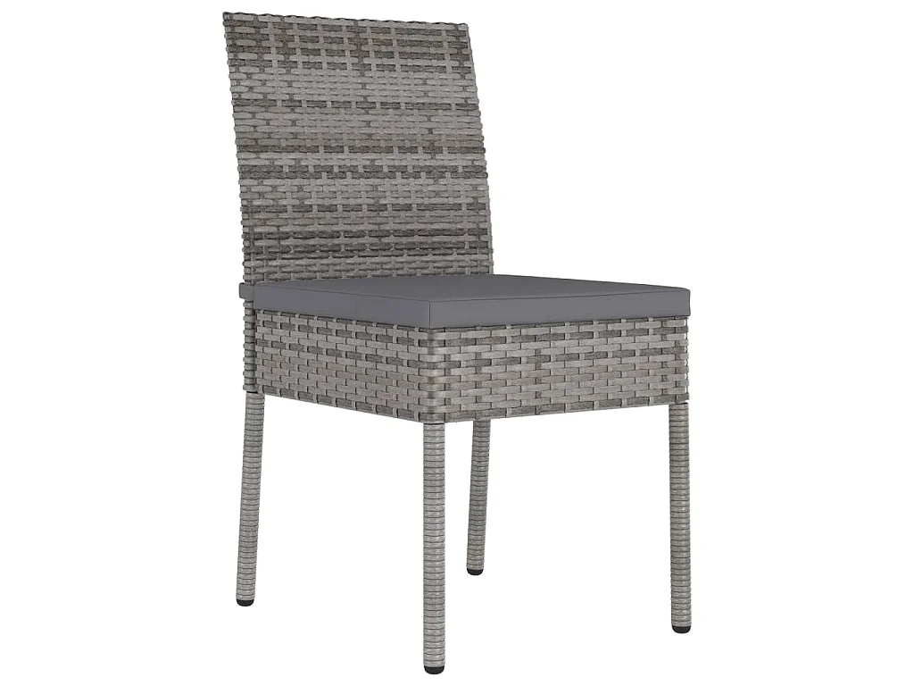 Sillas de comedor de jardín 2 unidades ratán sintético gris