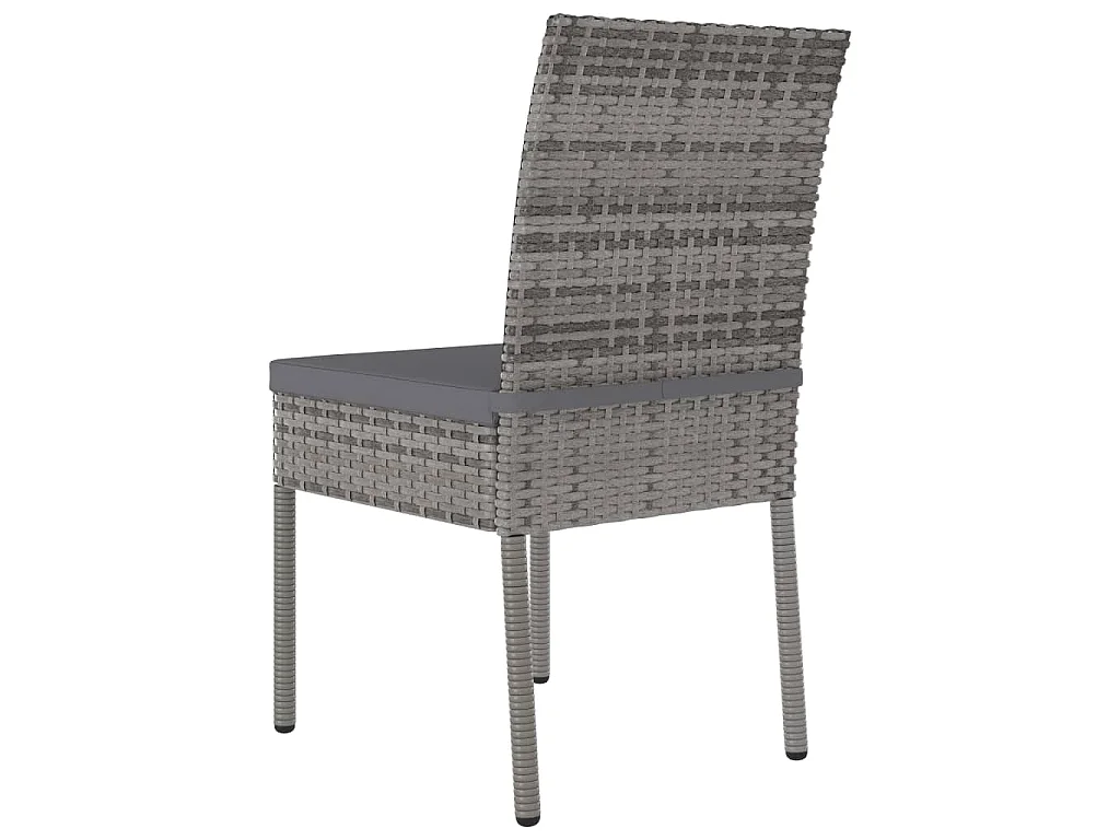 Sillas de comedor de jardín 2 unidades ratán sintético gris