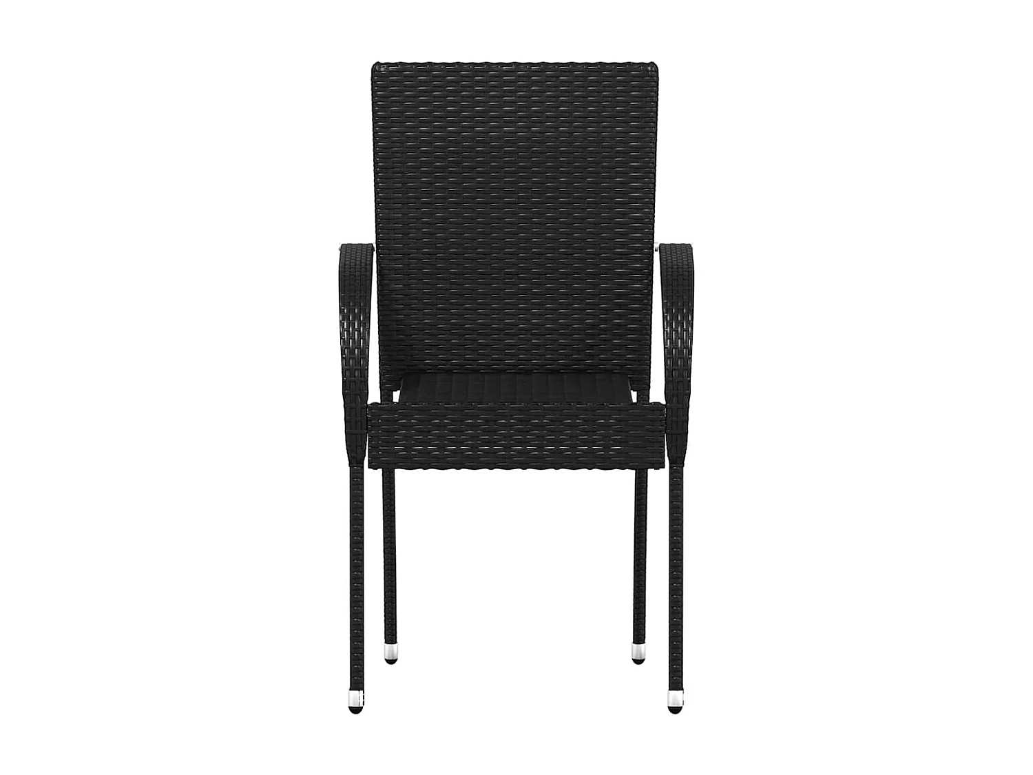 Chaises empilables d'extérieur lot de 4 Résine tressée Noir