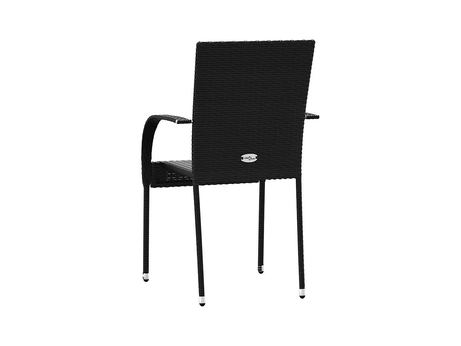 Chaises empilables d'extérieur lot de 4 Résine tressée Noir