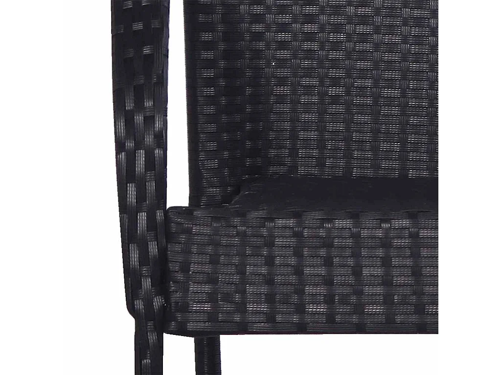 Stapelbare Gartenstühle 4 Stk. Poly Rattan Schwarz