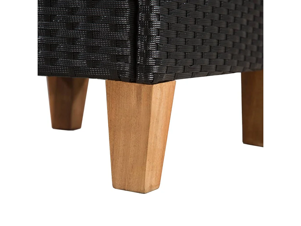 Chaises d'extérieur lot de 2 avec coussins Résine tressée Noir