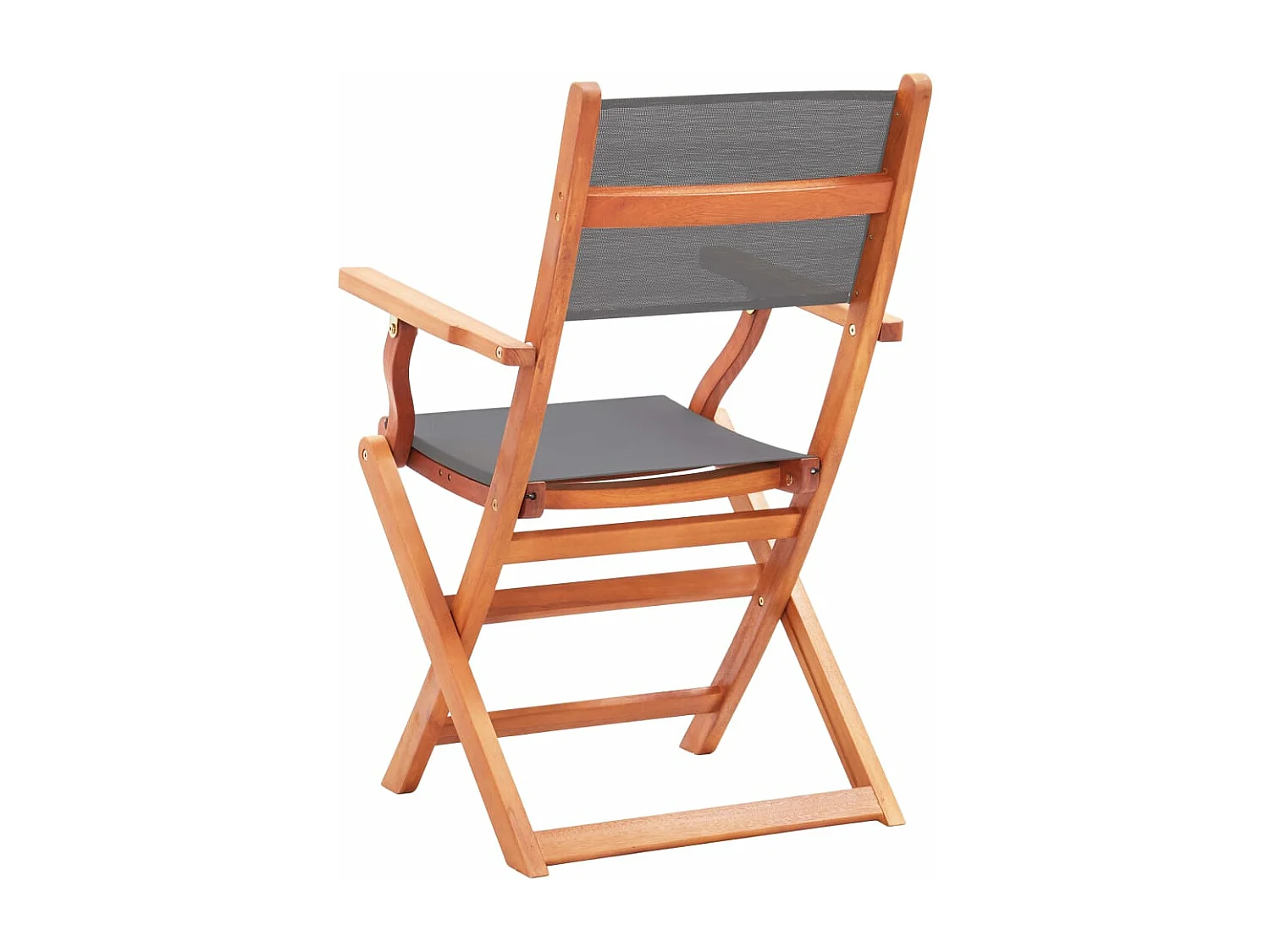 Chaises pliables de jardin lot de 2 Gris Eucalyptus textilène