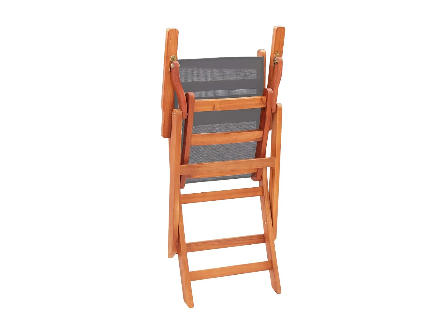 Chaises pliables de jardin lot de 2 Gris Eucalyptus textilène
