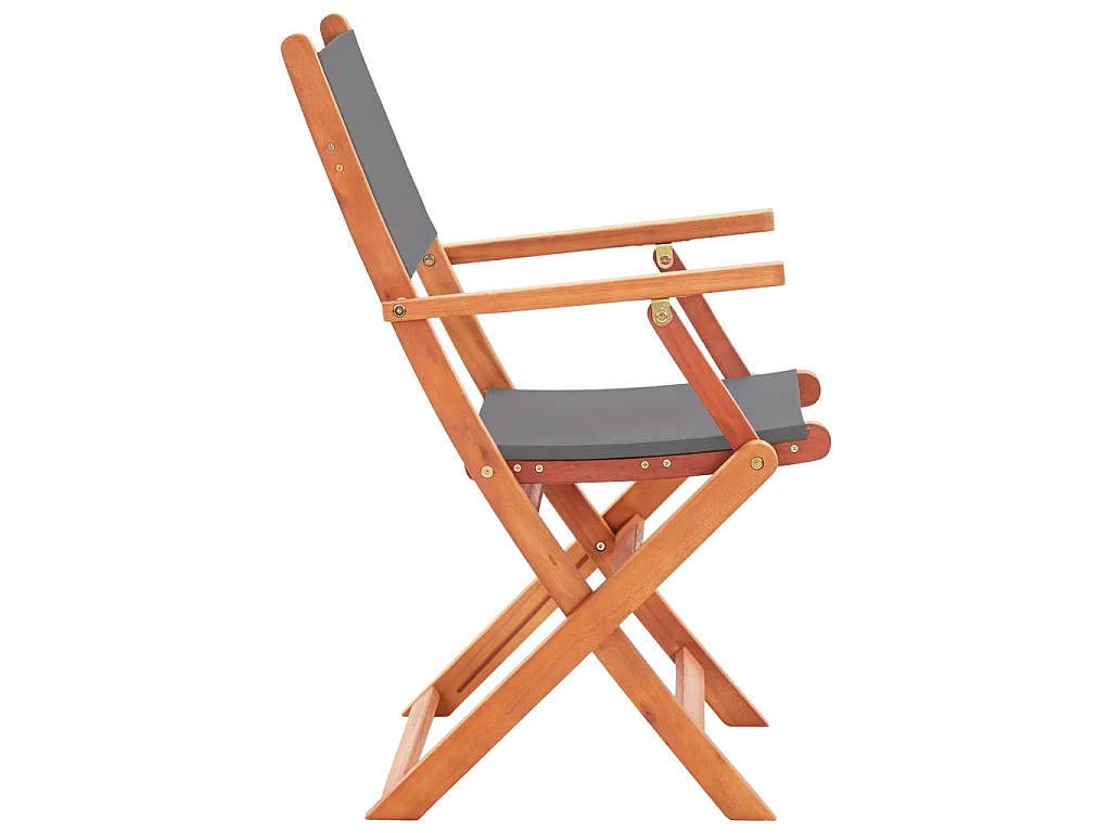 Chaises pliables de jardin lot de 2 Gris Eucalyptus textilène