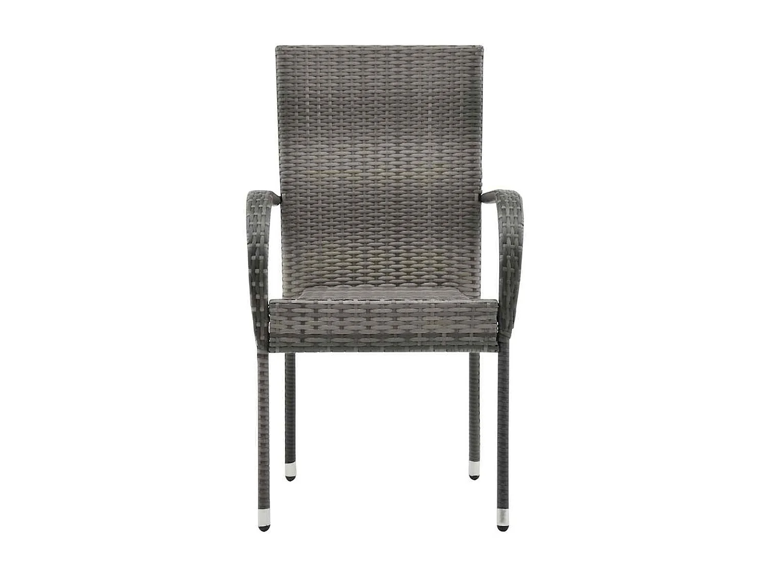 Chaises empilables d'extérieur lot de 2 Gris Résine tressée