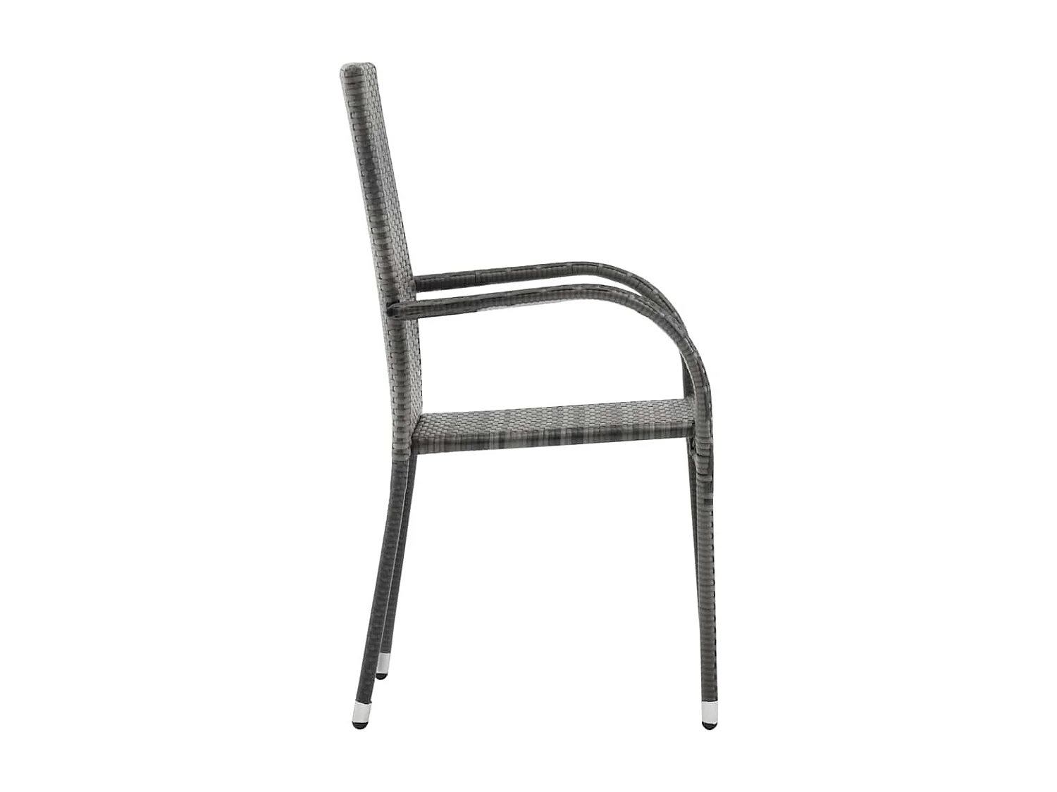 Chaises empilables d'extérieur lot de 2 Gris Résine tressée