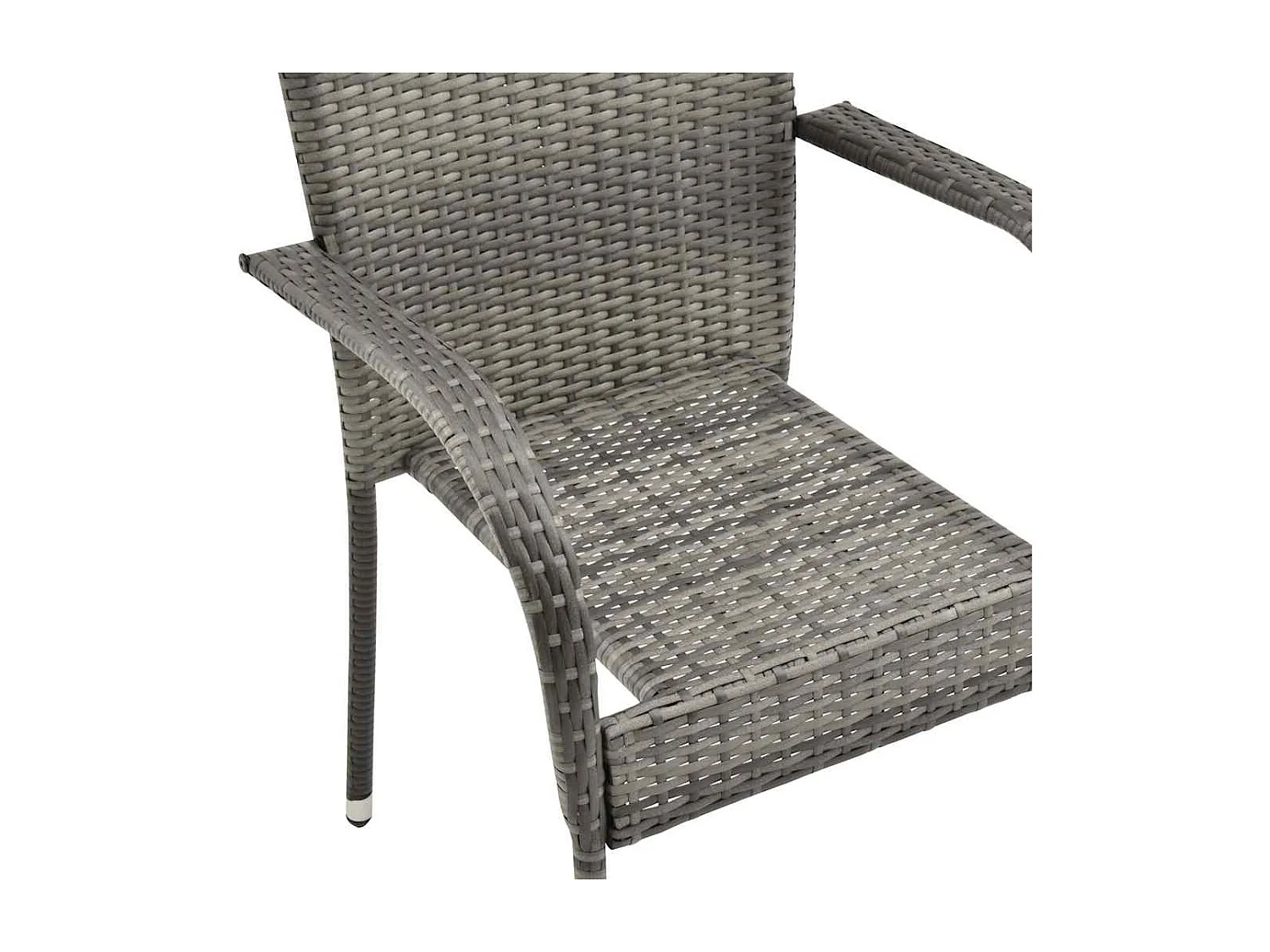 Chaises empilables d'extérieur lot de 2 Gris Résine tressée