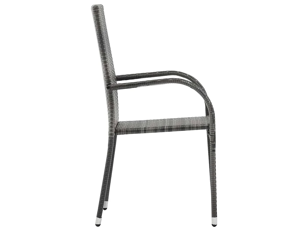 Chaises empilables d'extérieur lot de 2 Gris Résine tressée