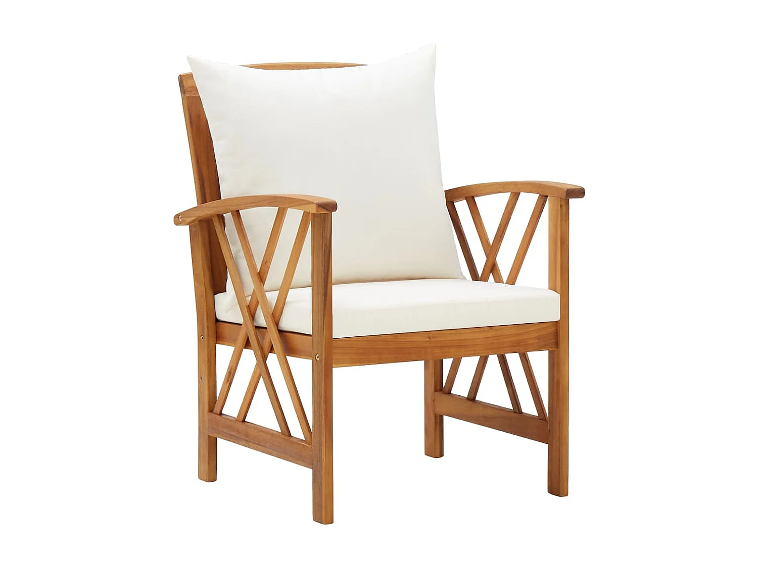 Chaises de jardin avec coussins lot de 2 Bois d'acacia massif