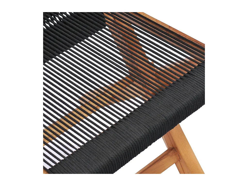 Tuinstoelen inklapbaar 2 st massief teakhout en touw