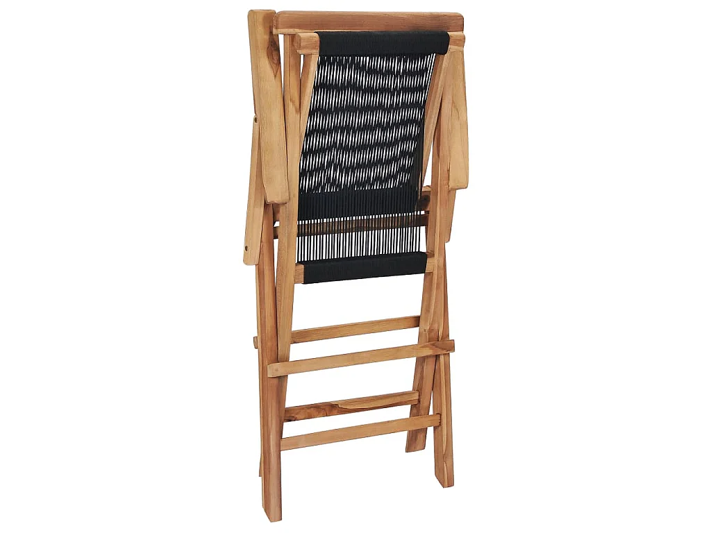 Opklapbare stoelen, 2 stuks, massief teakhout en touw