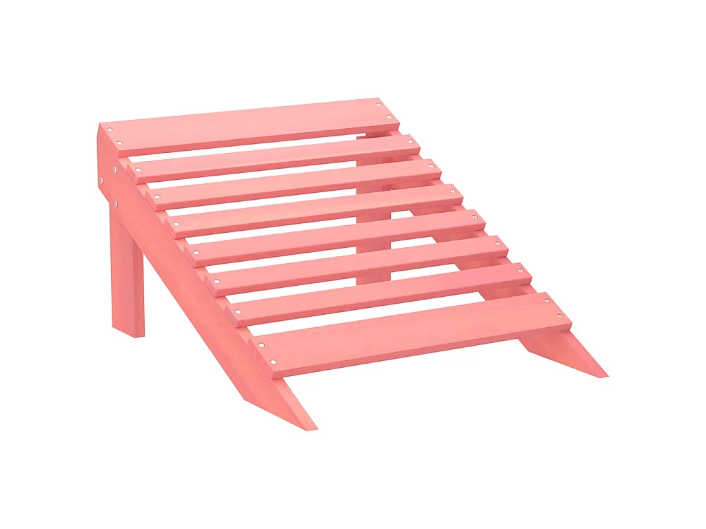 Sedia da Giardino a 2 Posti con Pouf in Legno di Abete Rosa