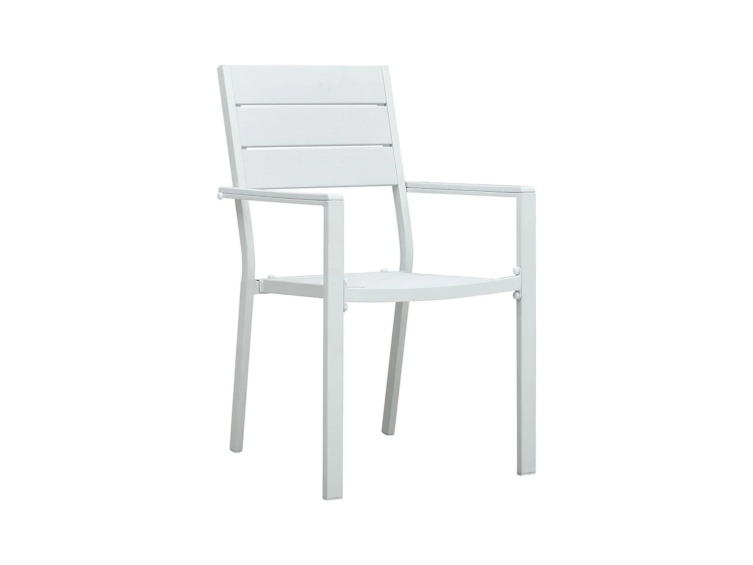 Chaises de jardin lot de 4 Blanc PEHD Aspect de bois