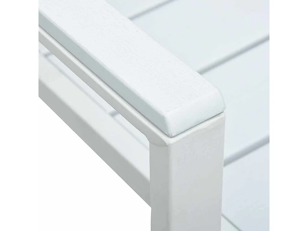 Chaises de jardin lot de 4 Blanc PEHD Aspect de bois