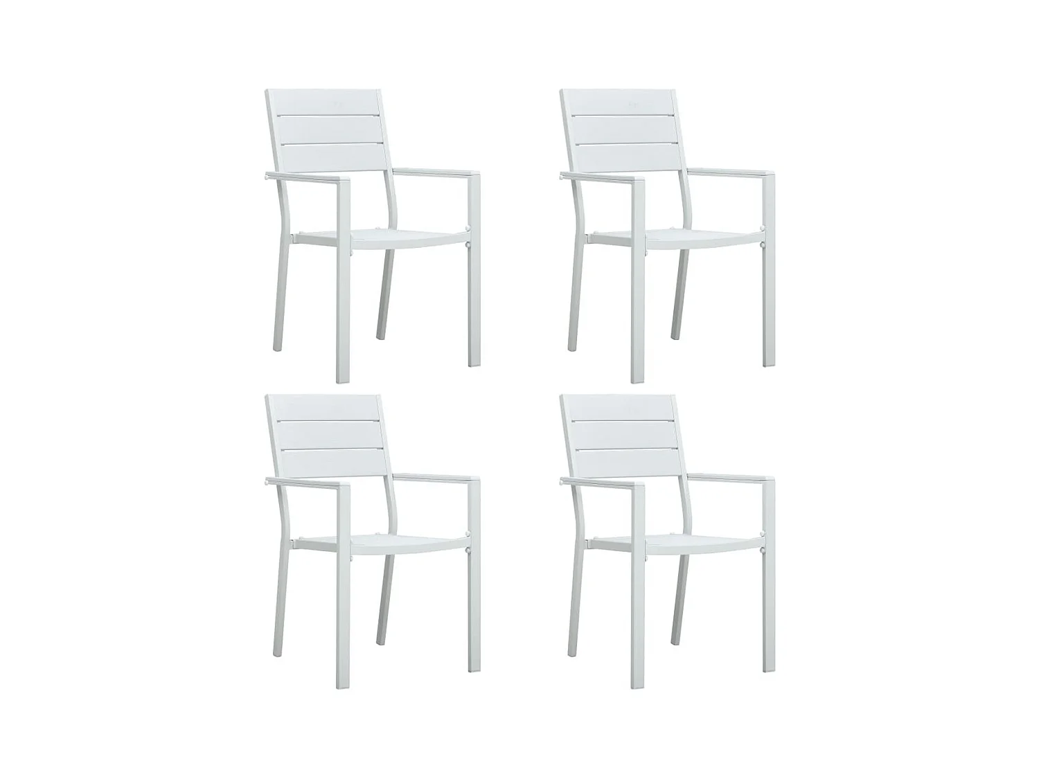 Chaises de jardin lot de 4 Blanc PEHD Aspect de bois