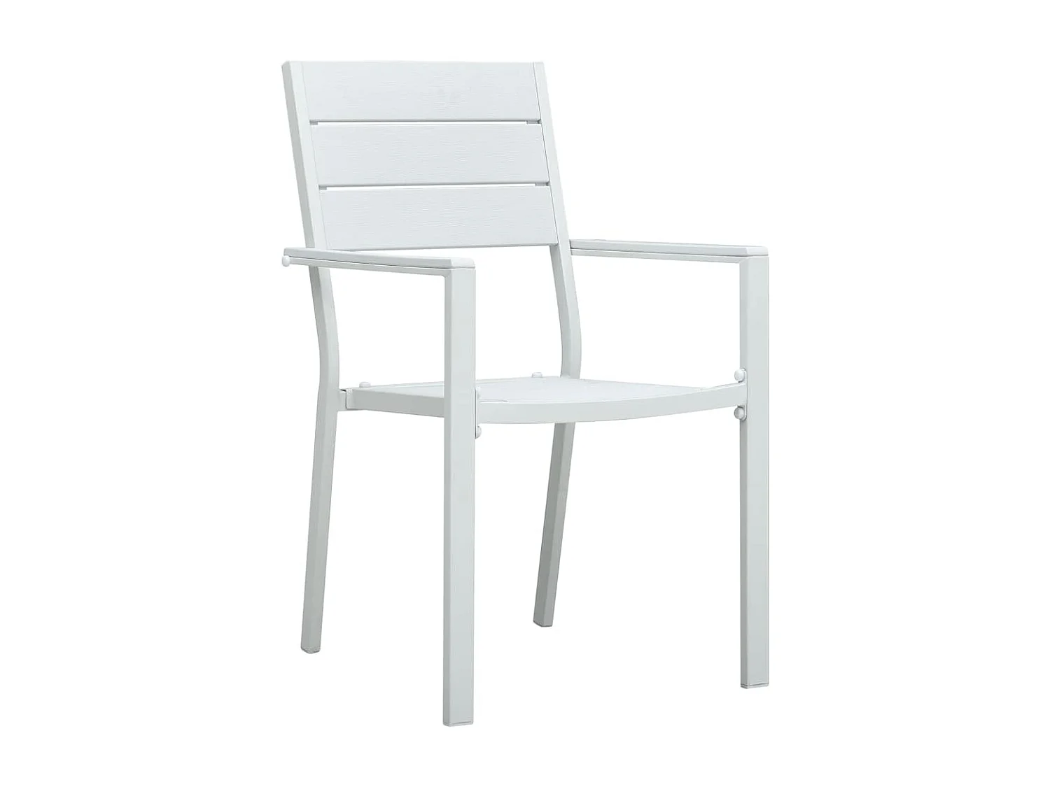 Chaises de jardin lot de 4 Blanc PEHD Aspect de bois