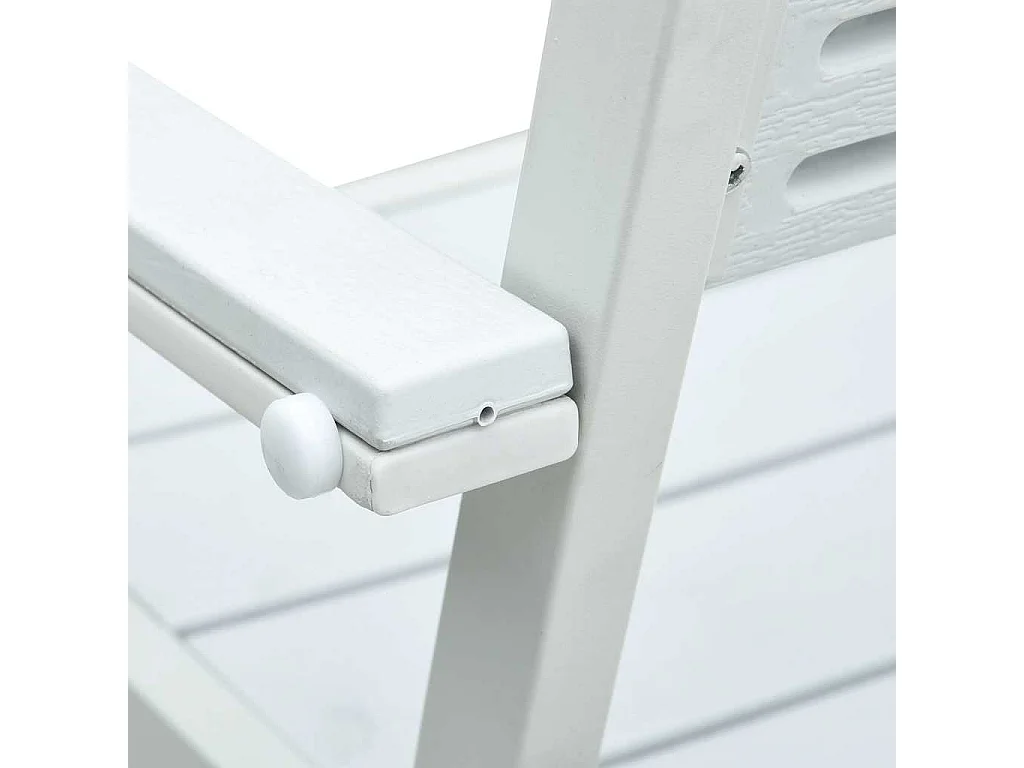 Chaises de jardin lot de 4 Blanc PEHD Aspect de bois