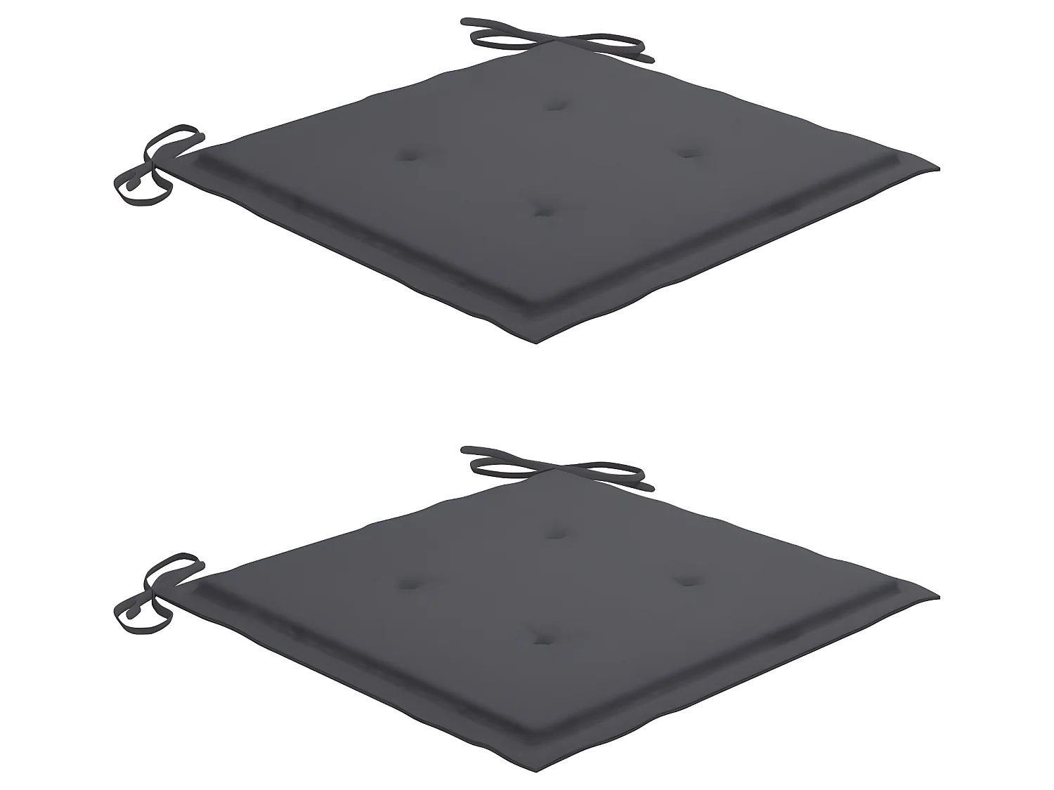 Chaises de jardin et coussins anthracite lot de 2 Bois de teck