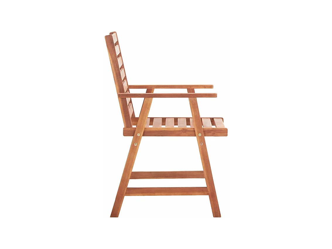 Chaises à manger d'extérieur lot de 2 et coussins Acacia massif