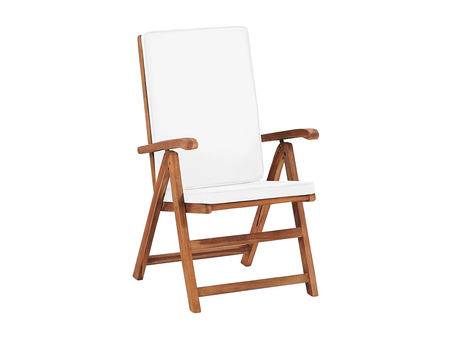 Chaises inclinables lot de 2 avec coussins Teck solide Crème