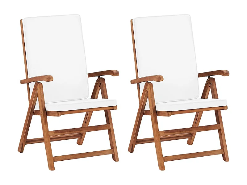 Garten-Liegestühle 2 Stk. mit Auflagen Massivholz Teak