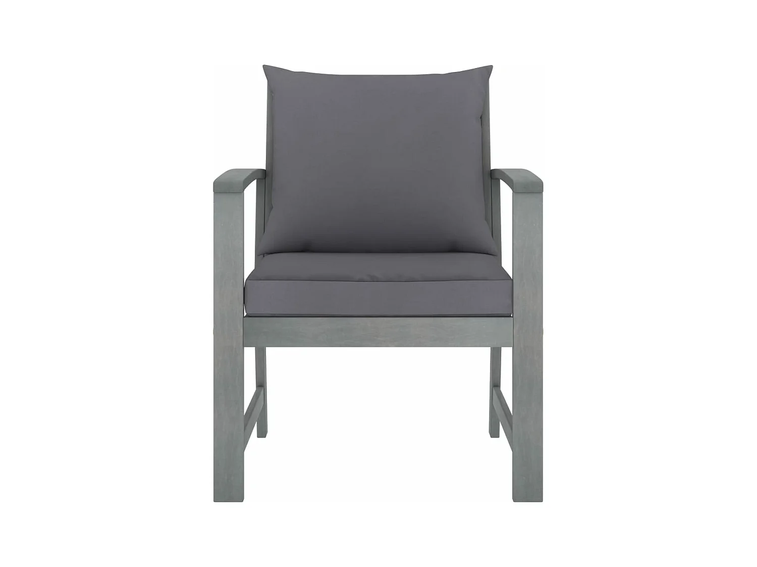 Tuinstoelen 2 st met donkergrijze kussens massief acaciahout